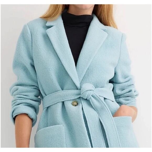 J.Crew Wrap Blazer-Jacket in Dusty
Shale Blue Italian Boiled Wool Size 6 / NWOT - Picture 4 of 8